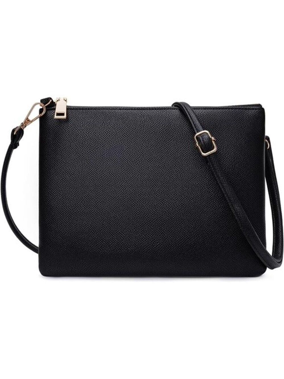 Small Crossbody Bag for Women PU Leather Shoulder Purse Adjustable Strap Black